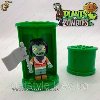 Конструктор мініфігурка Зомбі з прапором Plants vs Zombie 5 см 3232 фото