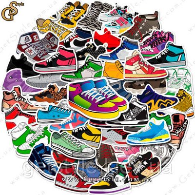 Набір наклейок Кросівки Sneakers 50 шт. 3495 фото