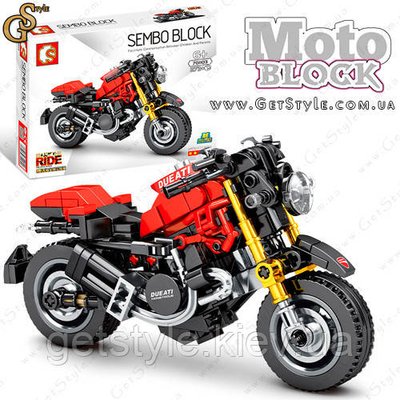 Конструктор Мотоцикл Moto Block 273 деталь на підставці 3212-2 фото