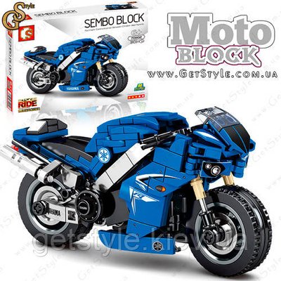 Конструктор Мотоцикл Moto Block 301 деталь на підставці 3212 фото