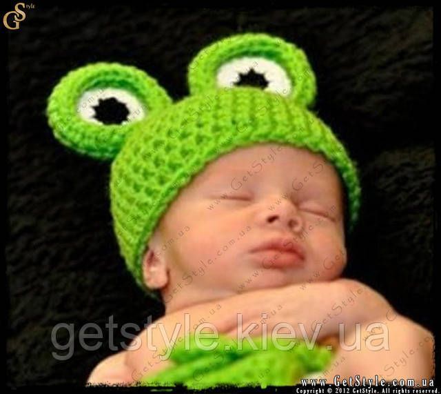 Шапочка для малыша - "Frog Hat" - 6 мес. 7016 фото
