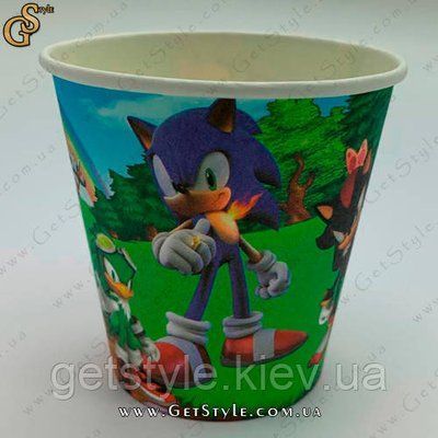 Стакан картонный Соник - "Sonic Glass" - 250 мл 2970 фото