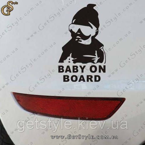 Вінілова наклейка дитина в машині - "Baby on Board" - 15 см 1258 фото