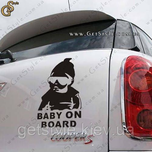 Вінілова наклейка дитина в машині - "Baby on Board" - 15 см 1258 фото