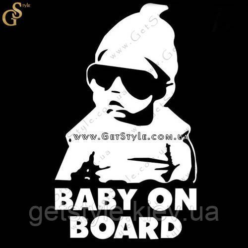 Вінілова наклейка дитина в машині - "Baby on Board" - 15 см 1258 фото